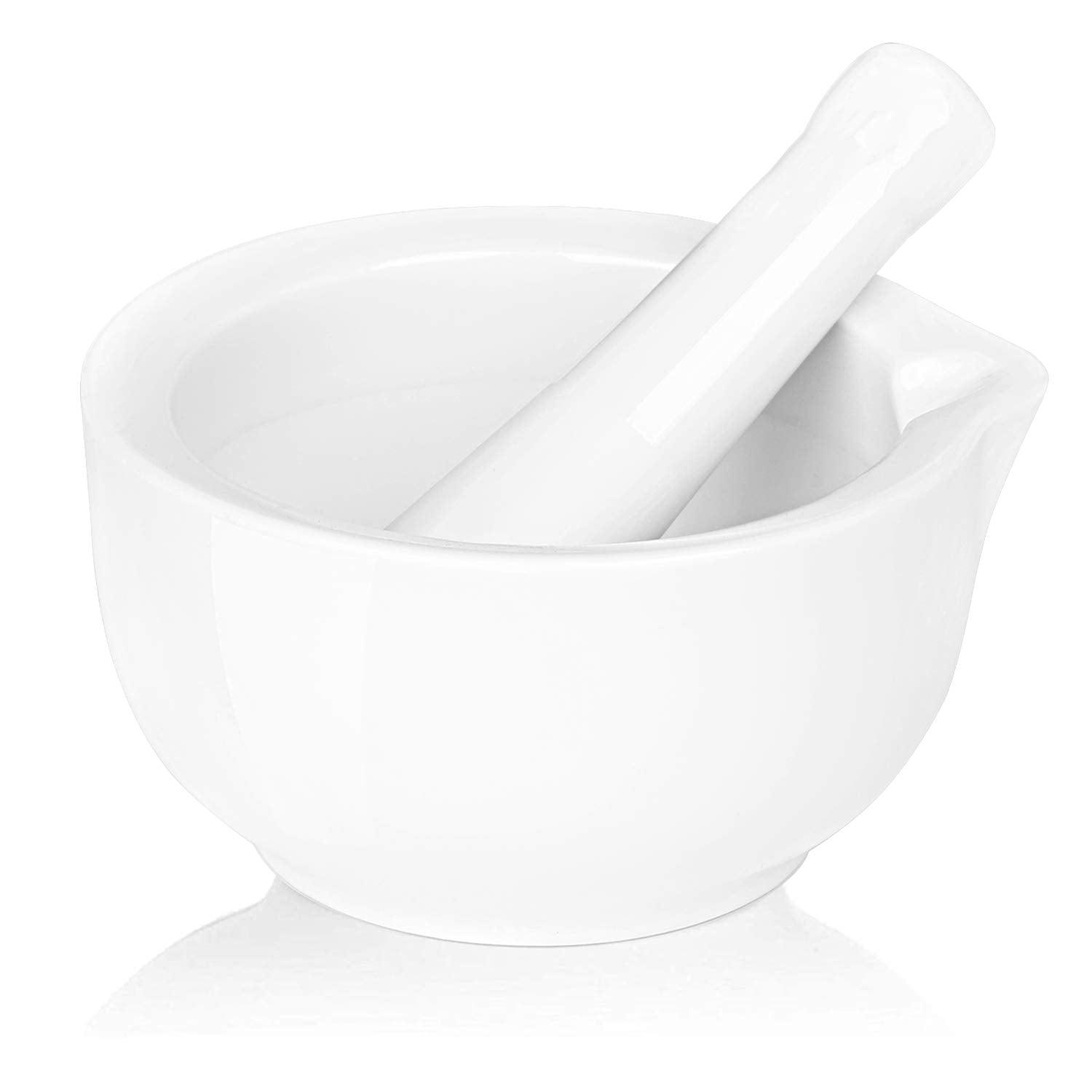 Leetoyi Porcelain Mortar And Pestle, Ceramic Herb Grinder Pill Crusher Set (4.6-Inch)
