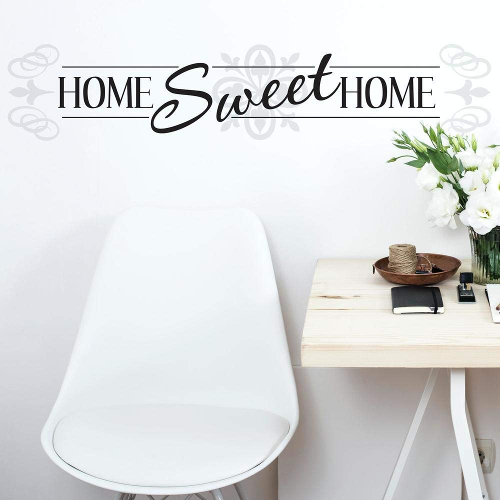 Roommates Rmk3281Scs Home Sweet Home Quote Peel And Stick Wall Decals , Black