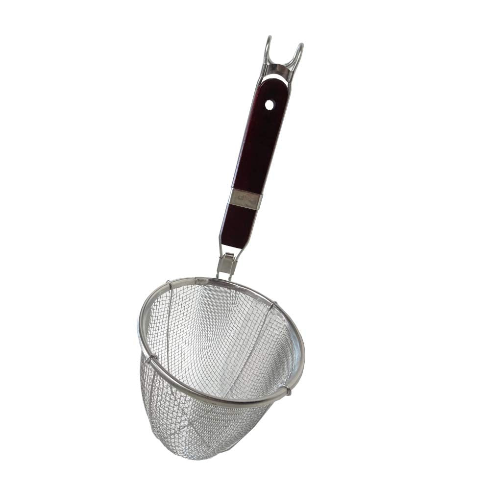 2-Pack Stainless Steel Noodle Strainer Basket With Wood Handle - G+ Life Kitchen Spider For Pasta, Ramen, Dumplings, And Deep-Fr