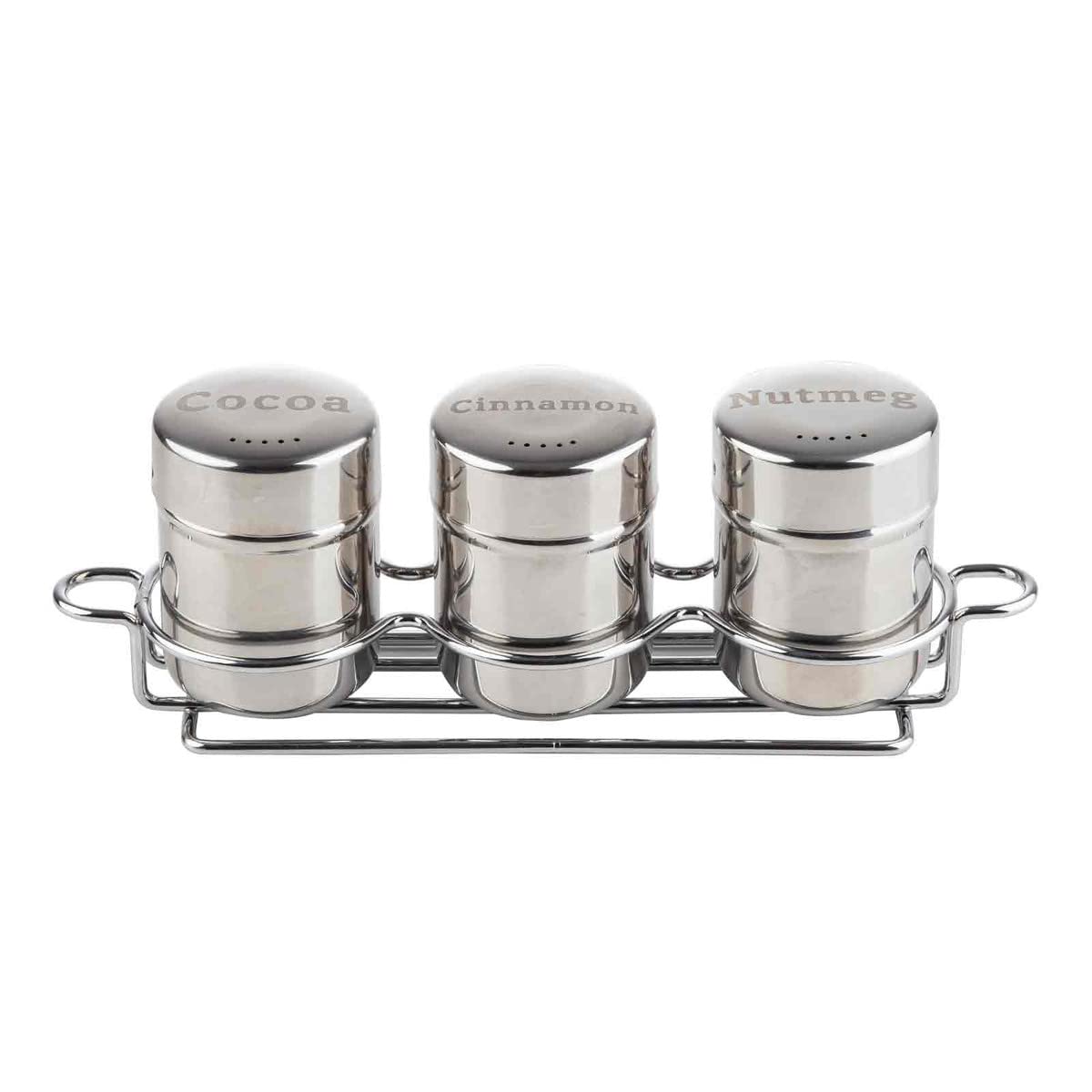 Tablecraft 11054 Mirror Finish Coffee Shaker 3-Piece Set With Rack, 10.13-Inch Length, 6 Oz