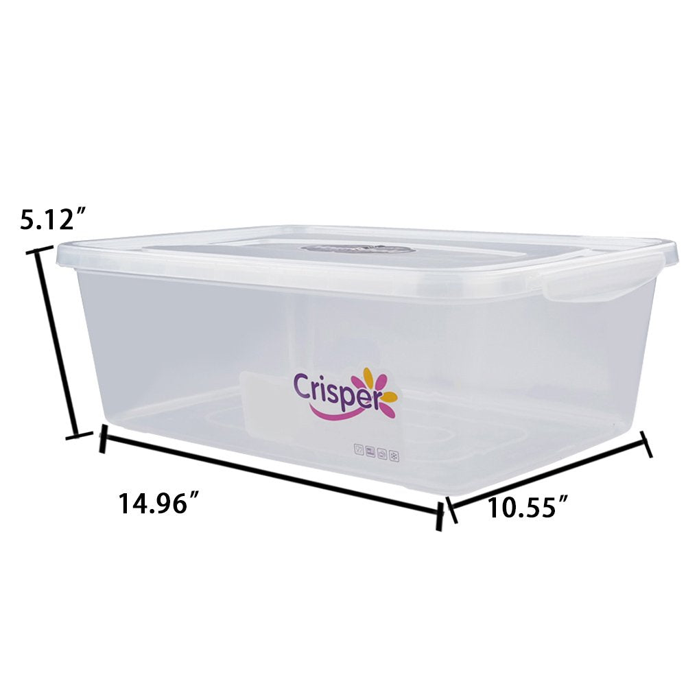 Anbers 14 Quart Clear Latching Storage Containers With Lid, 4-Pack