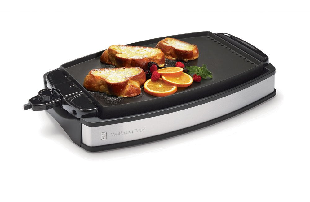 Wolfgang Puck XL Reversible Grill Griddle  Oversized Removable Cooking Plate  Nonstick Coating  Dishwasher Safe  Heats Up to 400F  Stay Cool Handles
