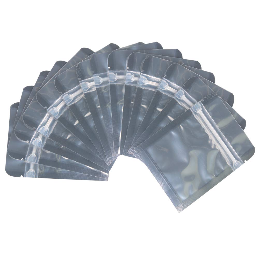 Belinlen 200 Pack 3 X 4 Inch Ziplock Mylar Bags Resealable Clear Silver Bags Reusable Food Storage Aluminum Foil Pouch Bags For
