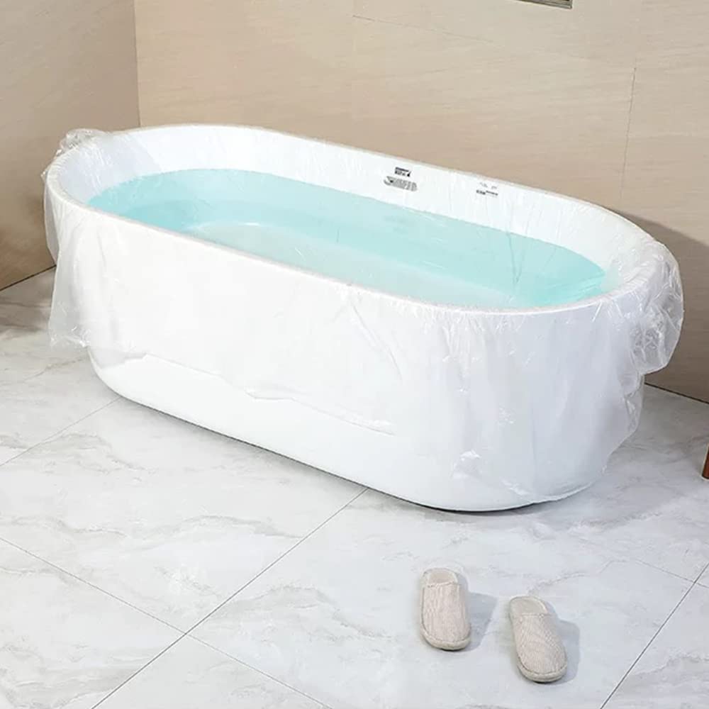 Healcity 10 Pack Disposable Bathtub Cover Liner, Perfect For Christmas Birthday, Large Bathtub Liner Plastic Bag For Salon, Hous