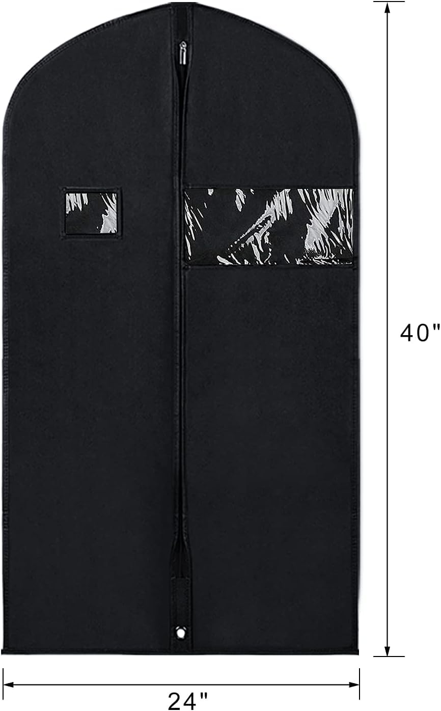 Syeeiex 40'' Garment Bags For Hanging Clothes, Set Of 8 Suit Bag, Suit Bags For Closet Storage, Garment Covers For Storage Suits