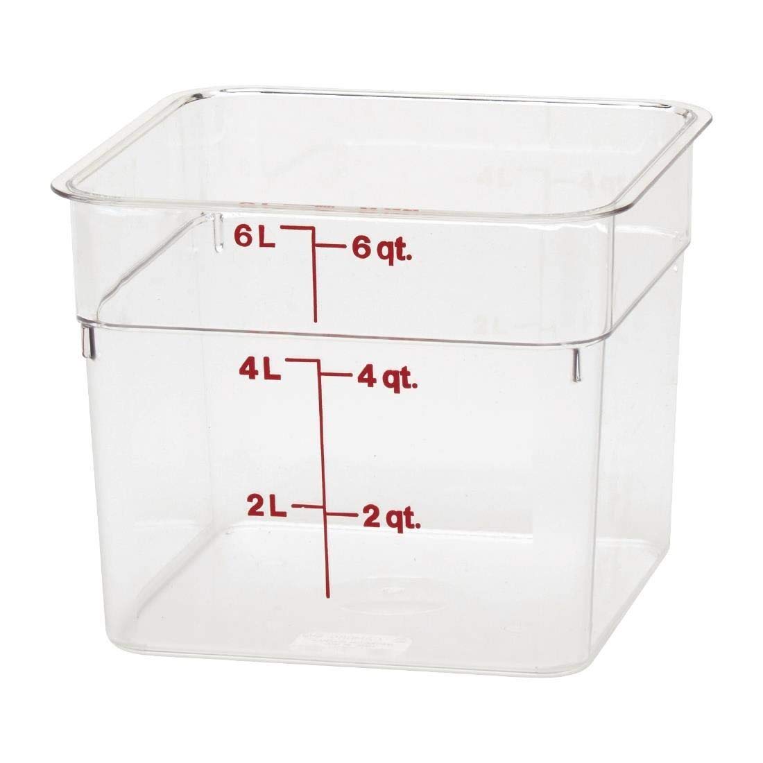 Cambro Food Storage Container - Classic Series Square - 6 Qt (Quart) - Commercial Grade For Food Prep (Clear)
