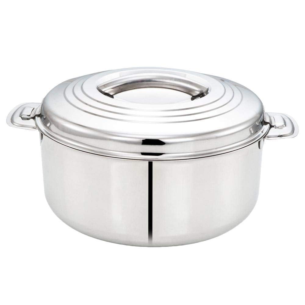Tabakh 7.5-Liter Stainless Steel Casserole Hot-Pot Food Warmer & Serving Bowl, 7500Ml, Silver