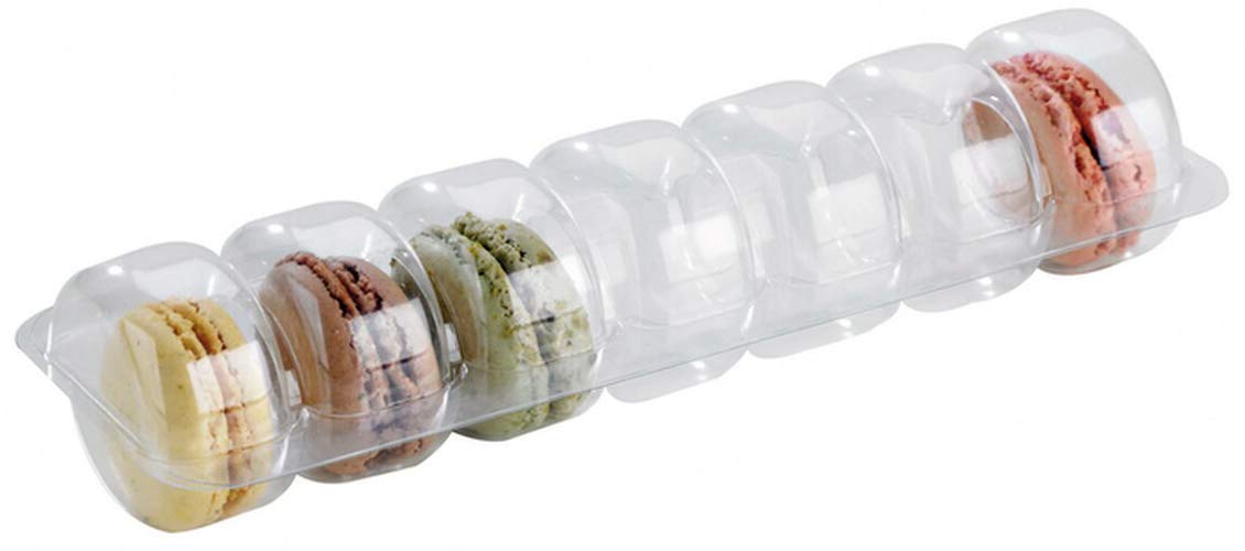 Packnwood 210Macins7 Long Clear Insert 7 Macarons - 8.4 X 2.4 X 0.8 In44; Pack Of 150