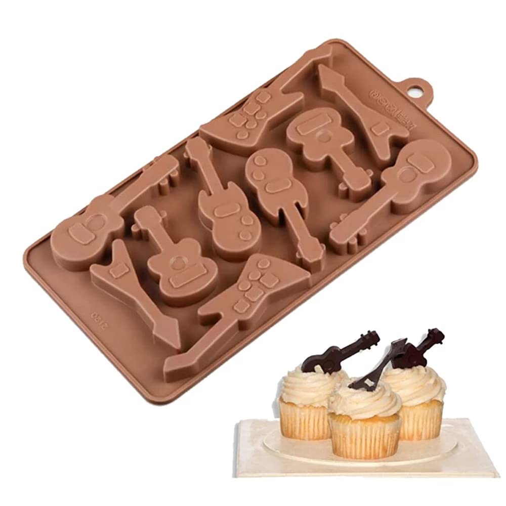 10 Grid Guitar Shape Silicone Cake Mold Chocolate Ice Cube Fudge Pudding 3D Mold Diy Baking Fondant Cake Decorating Tools