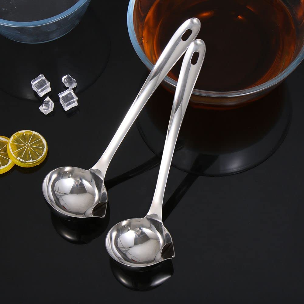 1Pcs Oil Separator Soup, 12 Inch Stainless Steel Spoon, Strainer Filter, Oil Mesh Colander Cooking Gadgets