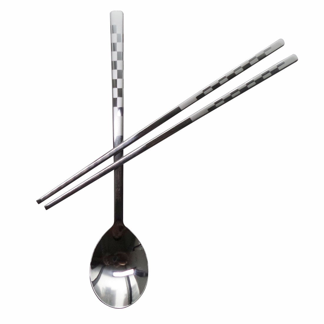 Stainless Steel Spoons And Chopsticks Set Mosaic Pattern