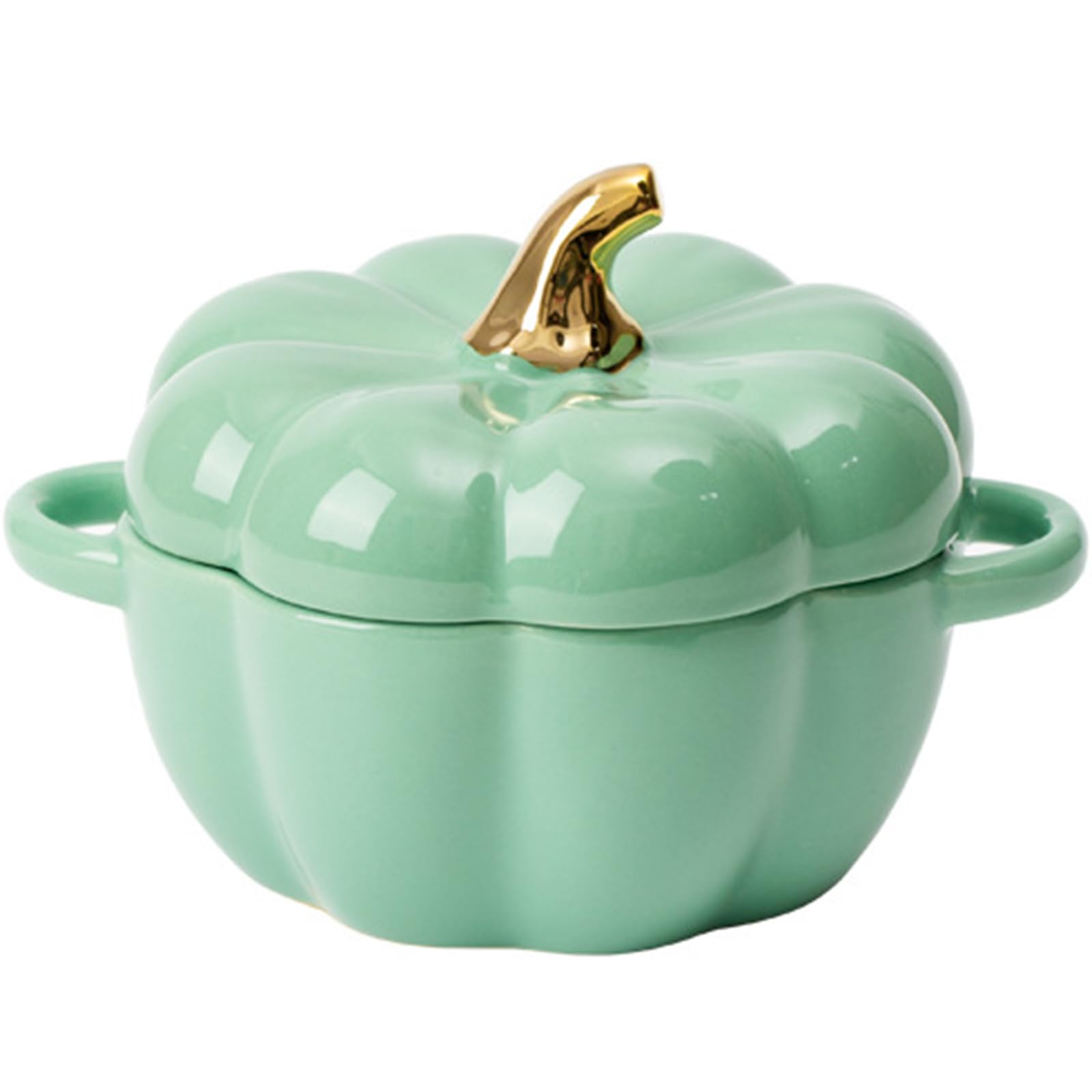 Hgjgwqh Ceramic Pumpkin Casserole Pot, Pumpkin Saucepan with Lid