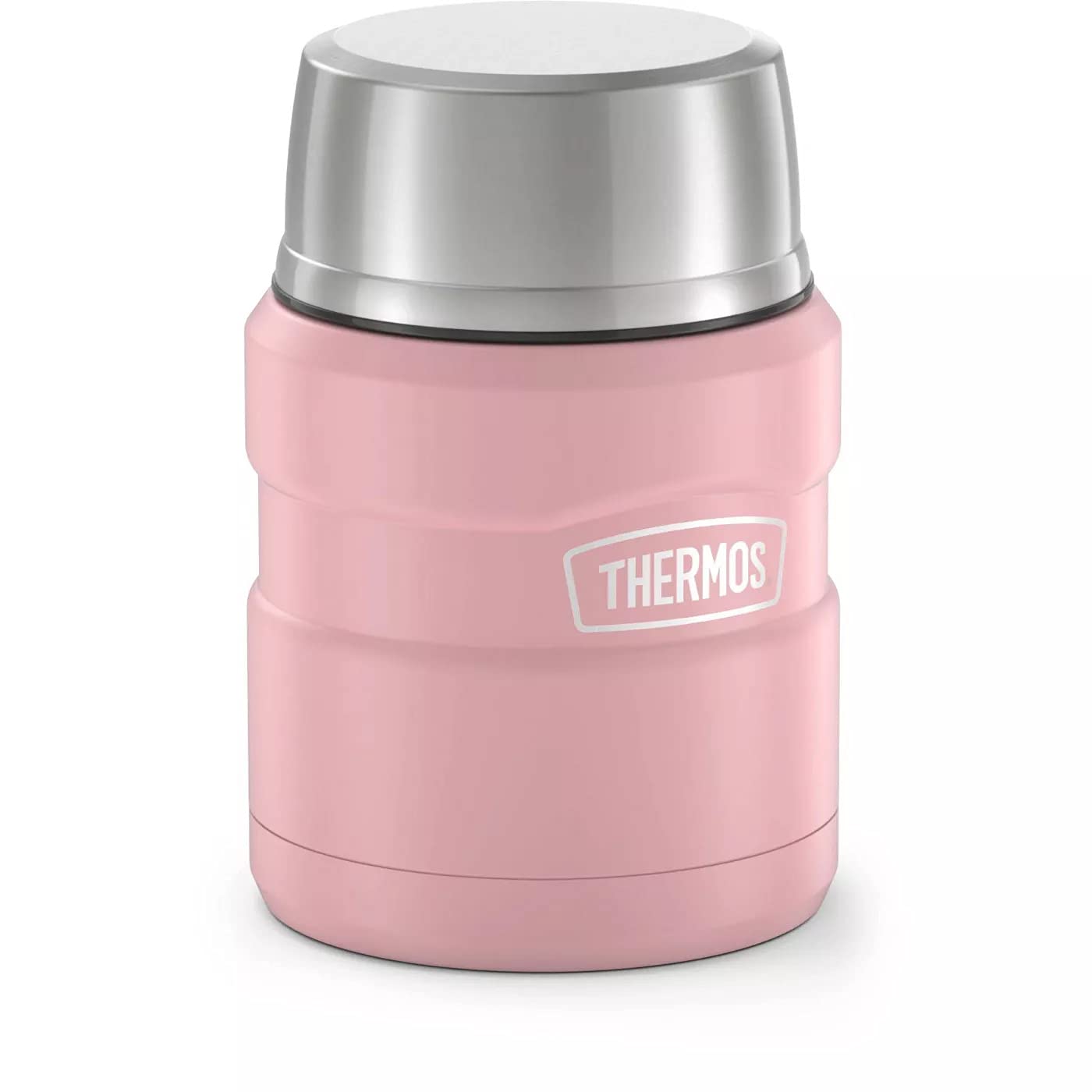 Thermos Stainless King Vacuum-Insulated Food Jar With Spoon, 16 Ounce, Matte Rose