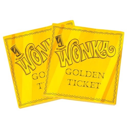 Silver Buffalo Golden Ticket Willy Wonka And The Chocolate Factory Themed Party Pack Set, 60 Piece
