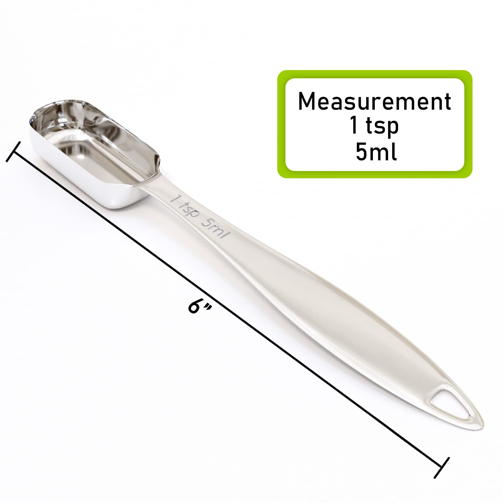 Beryler 1Pcs 1Teaspoon (1/3Tbsp, 5Ml) Single Measuring Spoon, Individual Stainless Steel Long Handle Measure Tablespoon Only