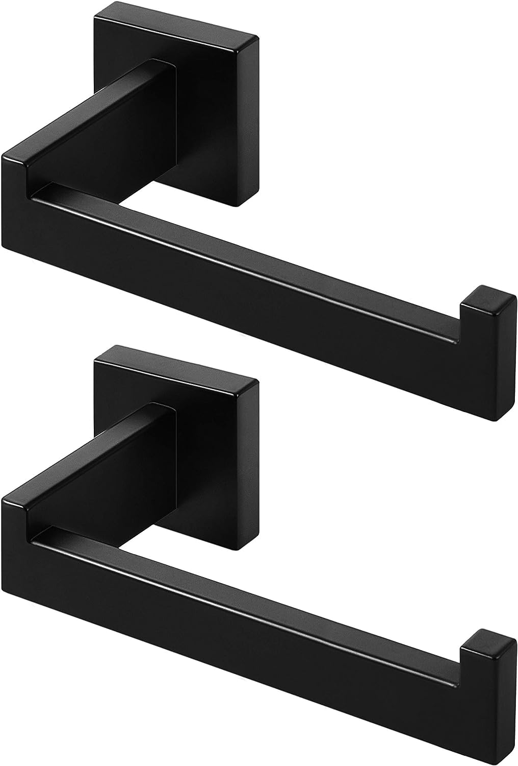 Hitslam Matte Black Square Toilet Paper Holder Premium 304 Stainless Steel Toilet Roll Holder For Bathroom Rustproof Wall-Mounte
