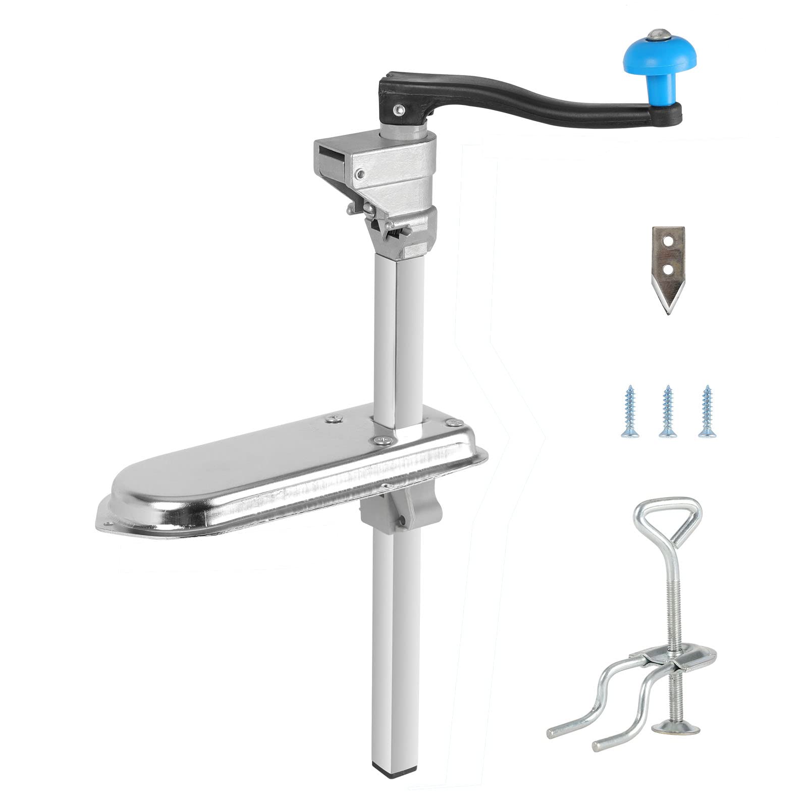 Commercial Can Opener, 18'' Old Reliable Manual Can Opener With Plated Steel Base For Cans, Heavy Duty Industrial Can Opener,Scr