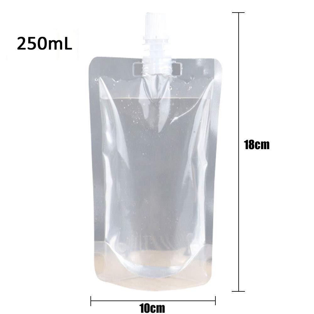 50 Beverage Bags, Transparent Smoothie Bag Container, Heavy-Duty Hand-Held Leak-Proof And Sealable Beverage Bag, 8.4Oz For Froze