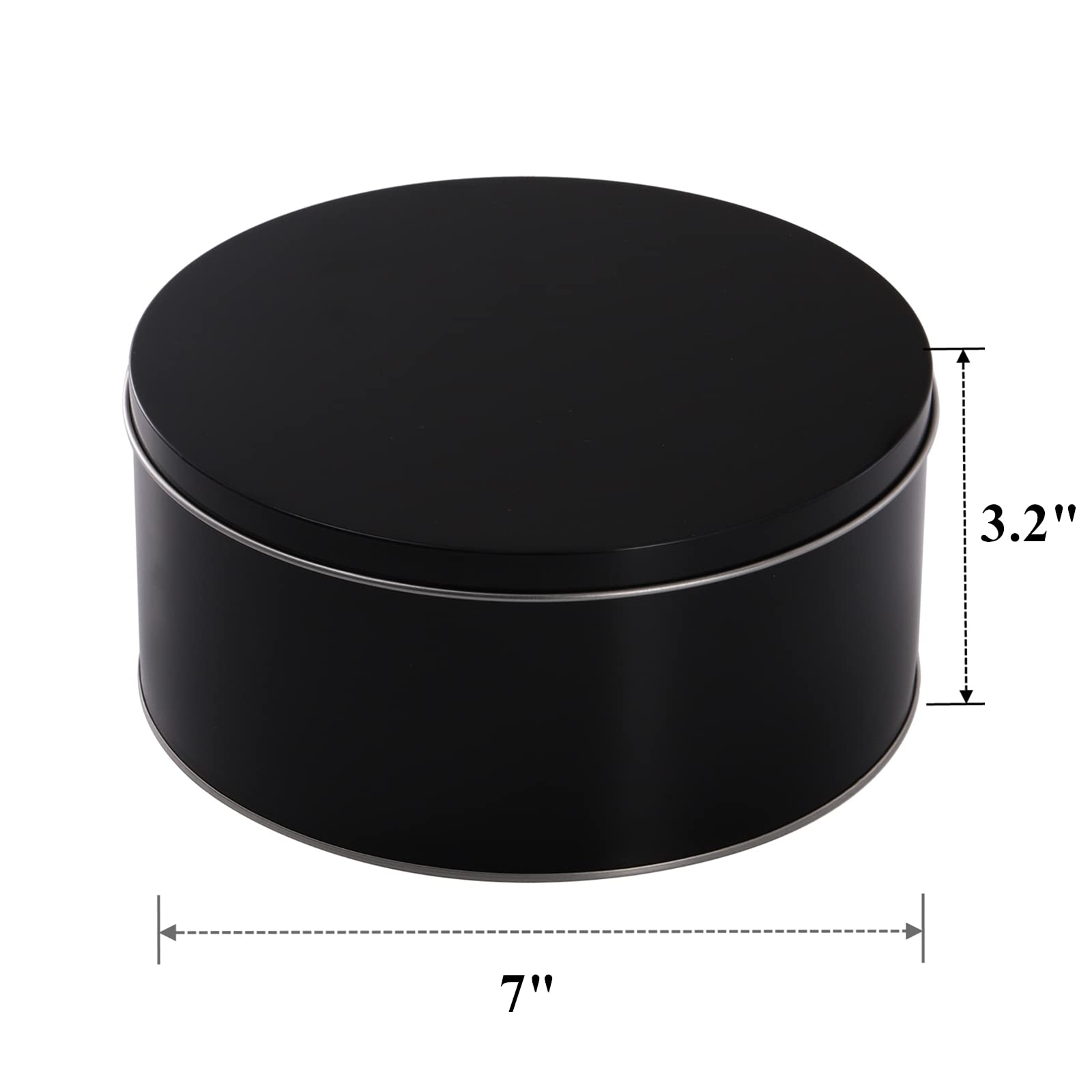 Yopay 3 Pack Cookie Tin With Lid, Round Gift Tin, Black Baking Cake Container For Storing Patisseries, Snack, Chocolate, Easter,
