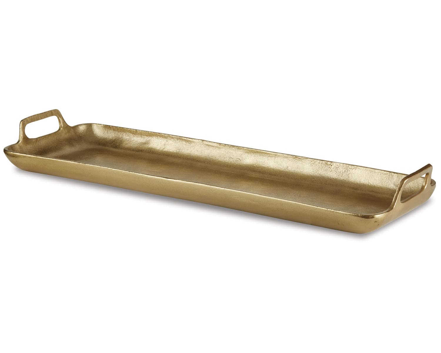 Signature Design by Ashley Posy Decorative Metal Serving Tray, Gold Finish