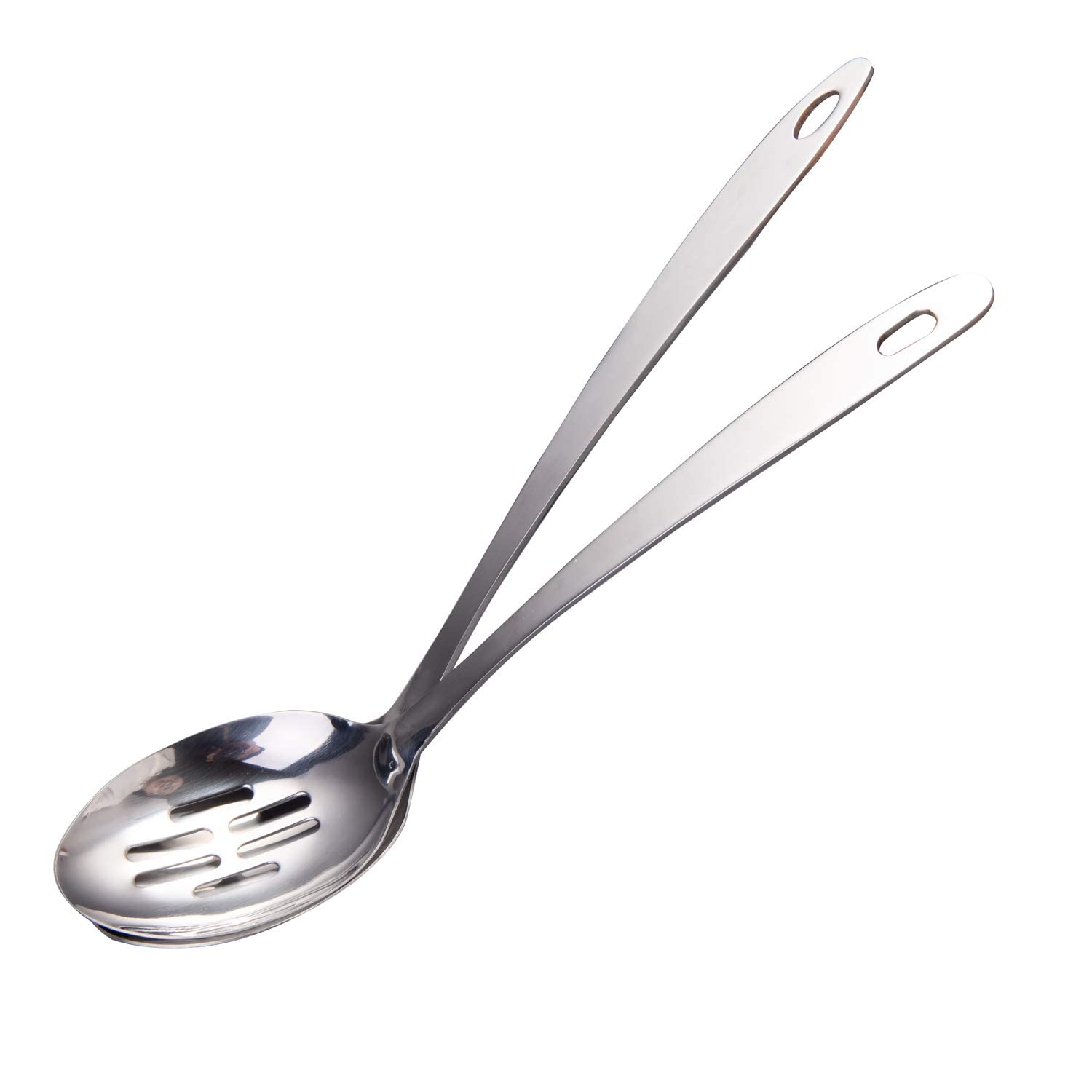 Imeea Cooking Spoon Stainless Steel Large Serving Spoon Slotted Spoons For Cooking 12.8-Inch, Set Of 2