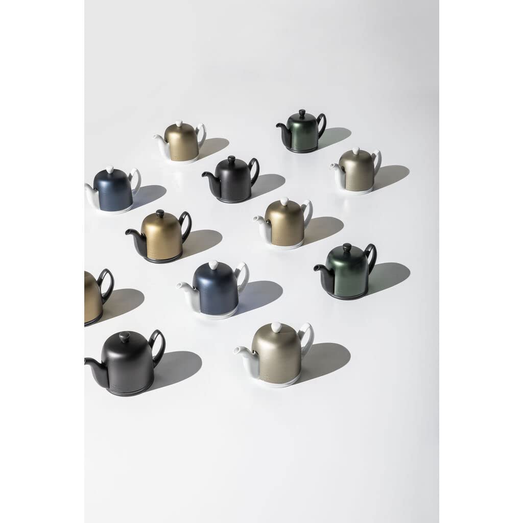 Degrenne | Luxury French Tea Pot | Salam Collection | 6 Cups | Black With Emerald Lid