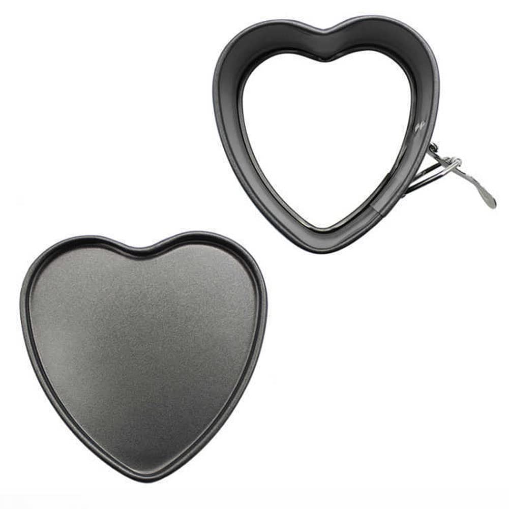Esowemsn 1Pc Heart-Shaped Cake Mold 4 Inch Stainless Steel Mini Cheesecake Pan Nonstick Diy Baking Mold With Removable Base For