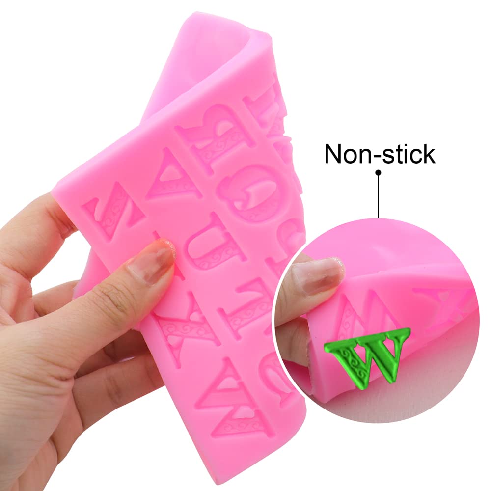 2 Pieces Silicone Gummy Candy Molds Capital Letters Shape Christmas Molds Heart Shape Christmas Chocolate Molds Star Shape Fonda