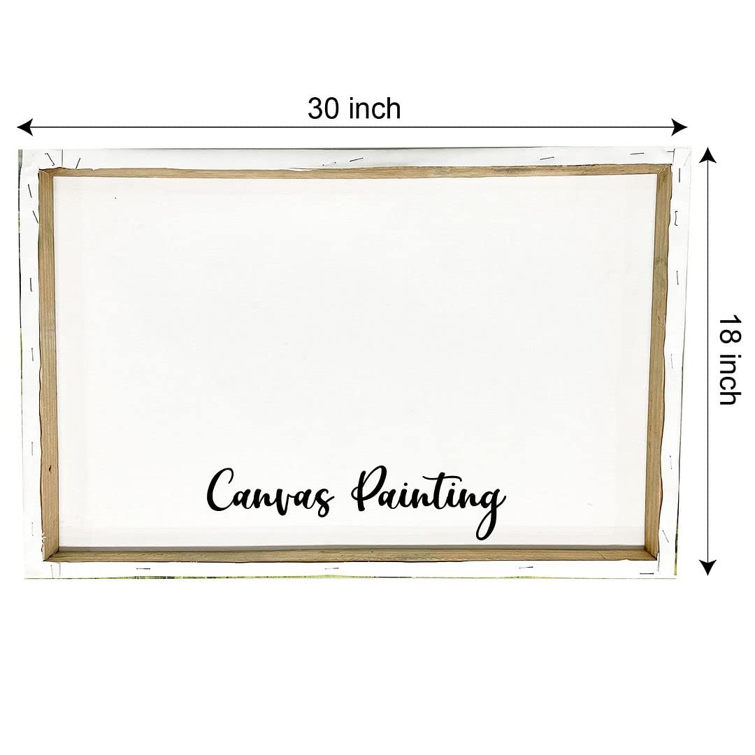 Cvanu Radha-Krishna With Gopis Canvas Painting With Wooden Stretched Wall Art Painting For Decoration (30X18Inch)-202308-370