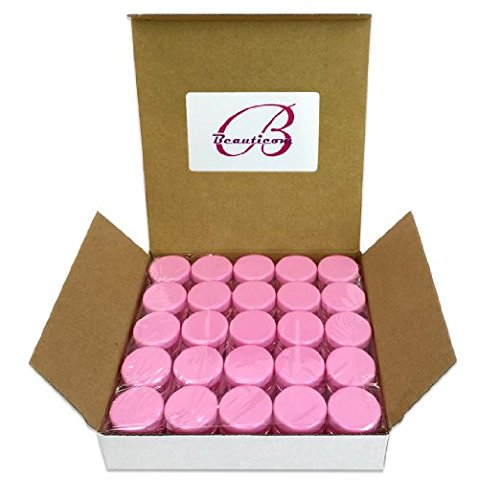Beauticom (Quantity: 100 Pcs) 5G/5Ml Round Clear Jars With Pink Lids For Jams, Honey, Cooking Oils, Herbs And Spices