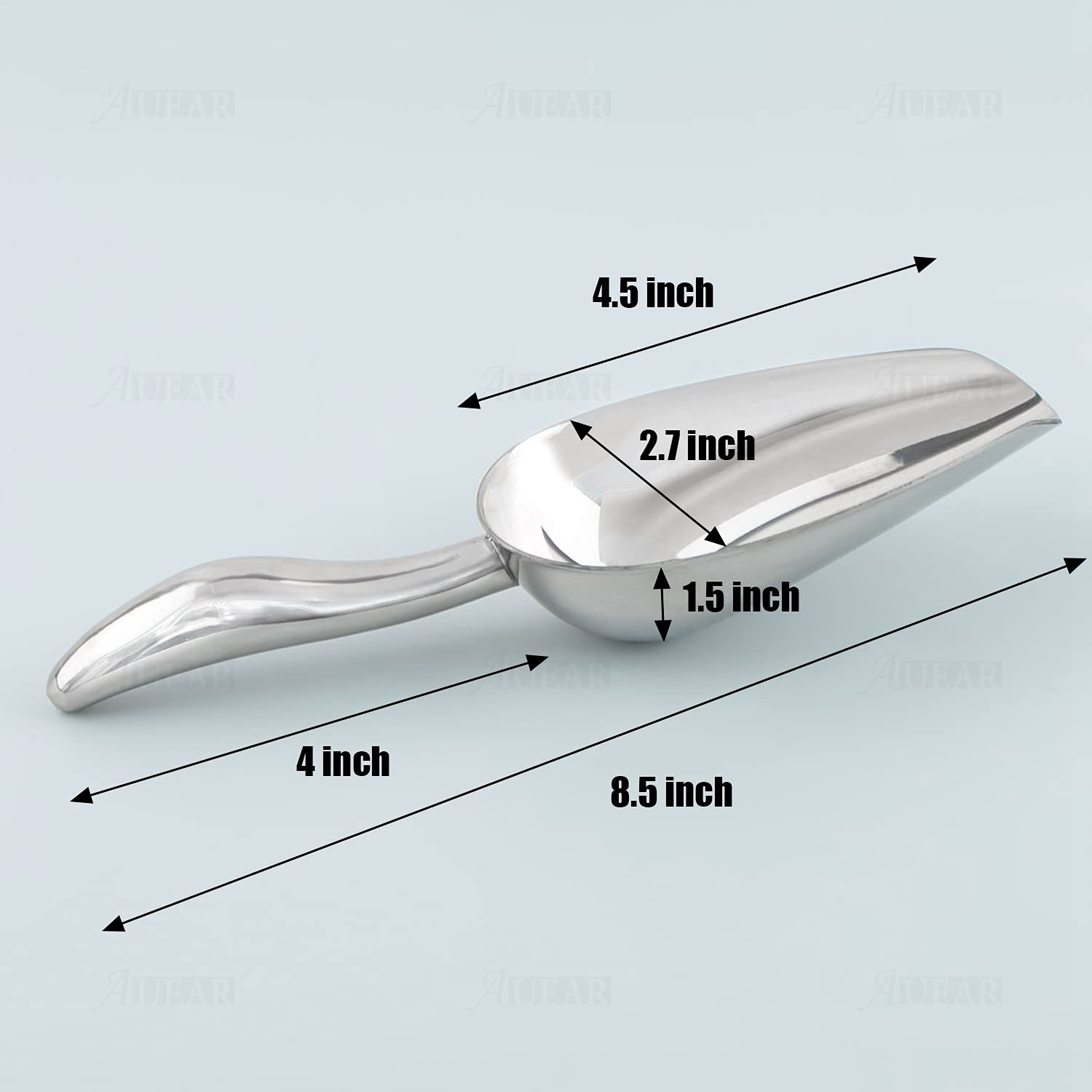 Auear, 6 Oz Metal Ice Scoop Stainless Steel Utility Scoop For Popcorn Rice Flour Dry Food Dog Food