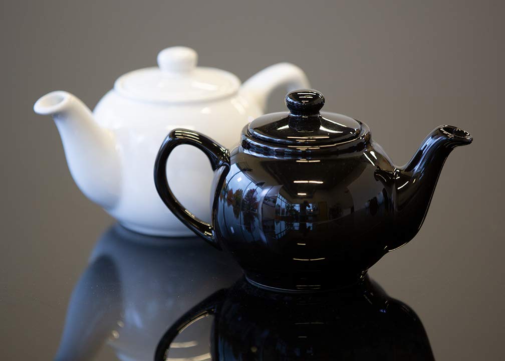 Service Ideas Tpce16Bl Teapot, Ceramic, 16 Oz., English Style, Black