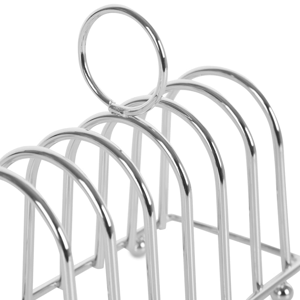 Apollo The Housewares Brand Chrome Toast Rack, 6 Slice, Size: 13X14X7Cm, Chrome