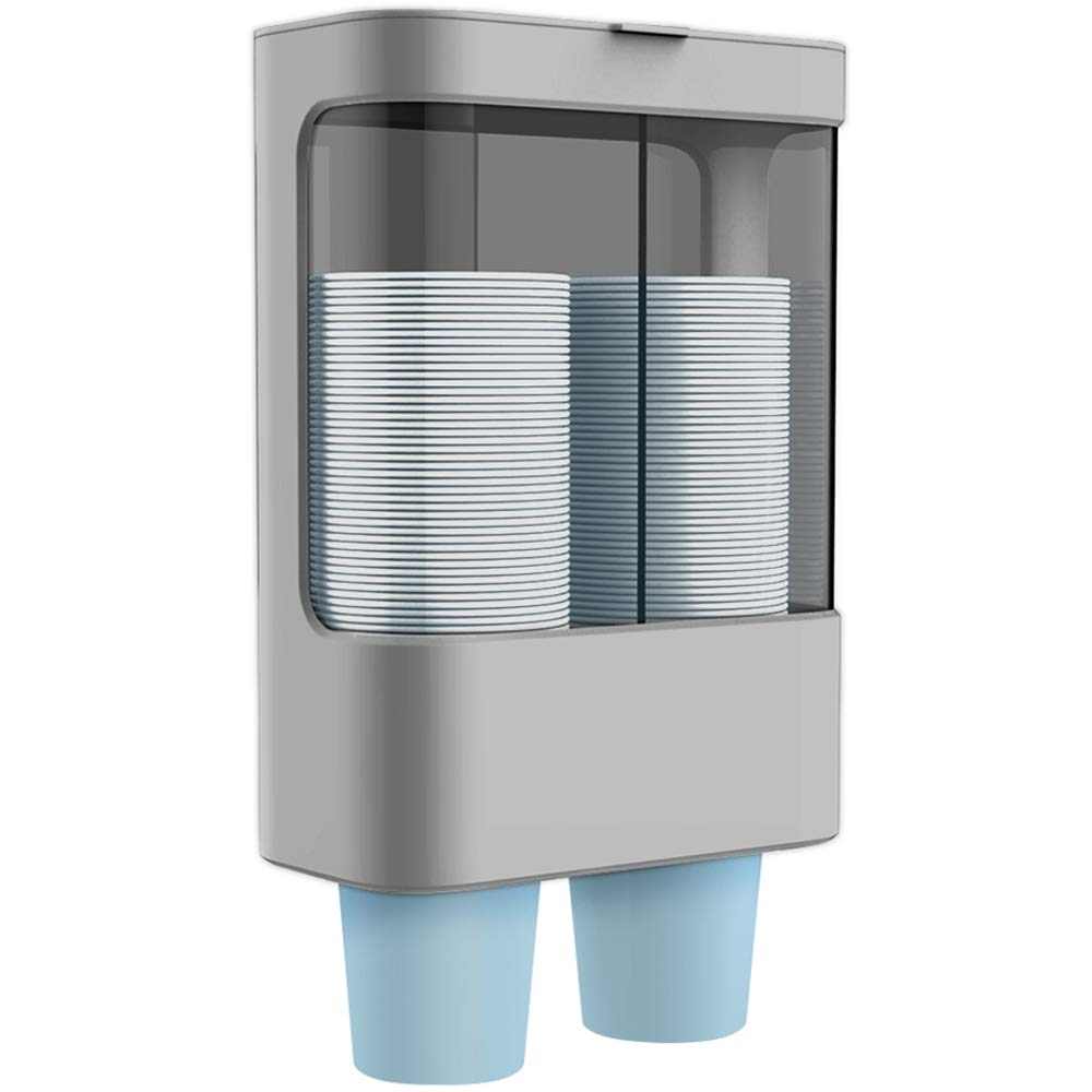 Lbting Water Cooler Cup Dispenser, Pull Type Cup Holder Wall Mounted Fit 4Oz - 6Oz Small Cup, Double Tube Disposable Cups Dispen