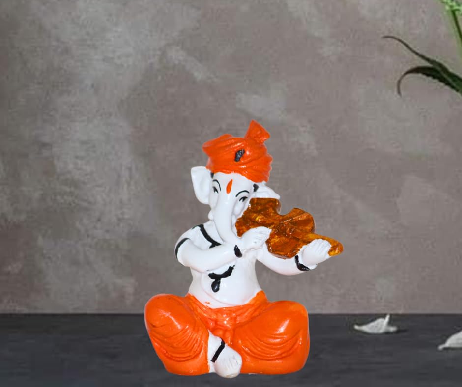 Beckon Venture Polyresin Set Of 4 Lord Ganesh Idol Statue Artifacts For Home Decor Items