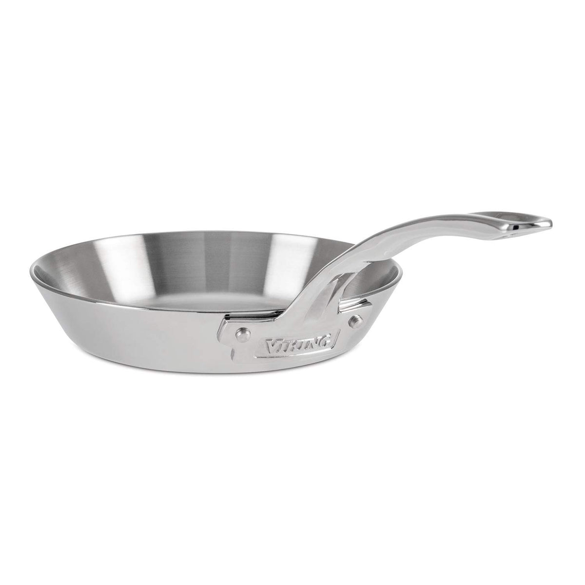 Viking Culinary Contemporary 3-Ply Stainless Steel Fry Pan, 8 Inch, Ergonomic Stay-Cool Handle, Dishwasher, Oven Safe, Works On