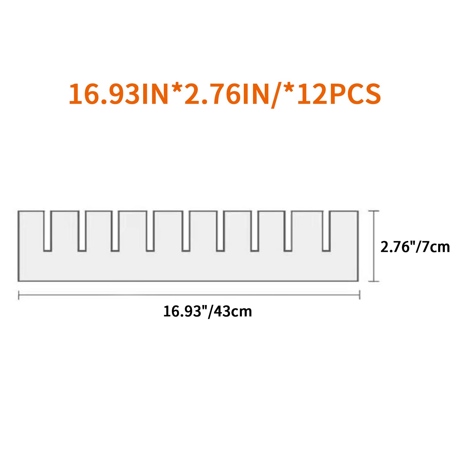 KNNRIIM 12Pcs Drawer Dividers, 16.93'' x 2.76'', Thick, Large Adjustable Drawer Organizer for Clothes, Kitchen, Bathroom, Dresse