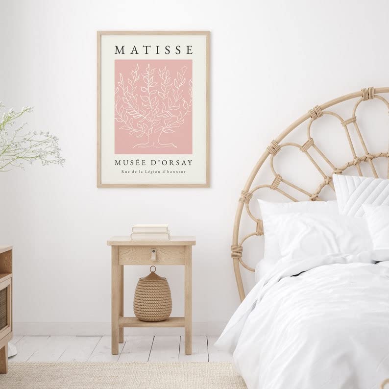 Hesendot Matisse Art Wall D  Cor Set Of 3,Unframed Pink Tree Wall Art,Truly Quality Canvas Prints For 12X16In,Art Poster Decorat