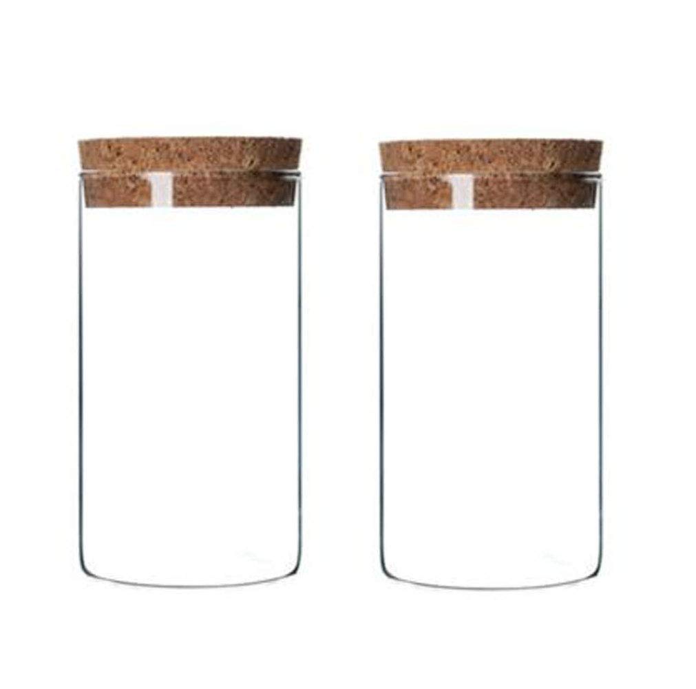 Bamboopack 2 Pcs 300Ml 10Oz Clear Glass Food Storage Containers Jar Canister With Cork Lid Ideal For Storage Candy Snacks Rice D