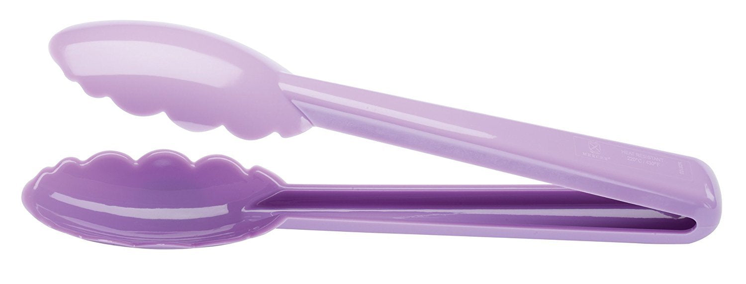 Mercer Culinary Hell'S Tools Hi-Heat Utility Tongs, 9.5 Inch, Purple