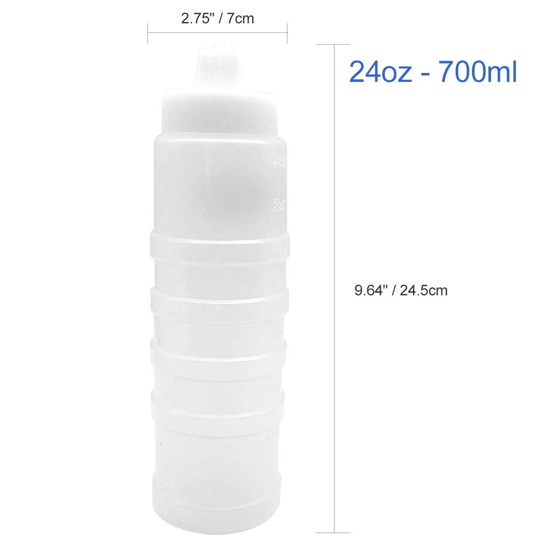 Garasani 4 Hole Sauce Squeeze Condiment Bottles Dispenser (24Oz - 700Ml)