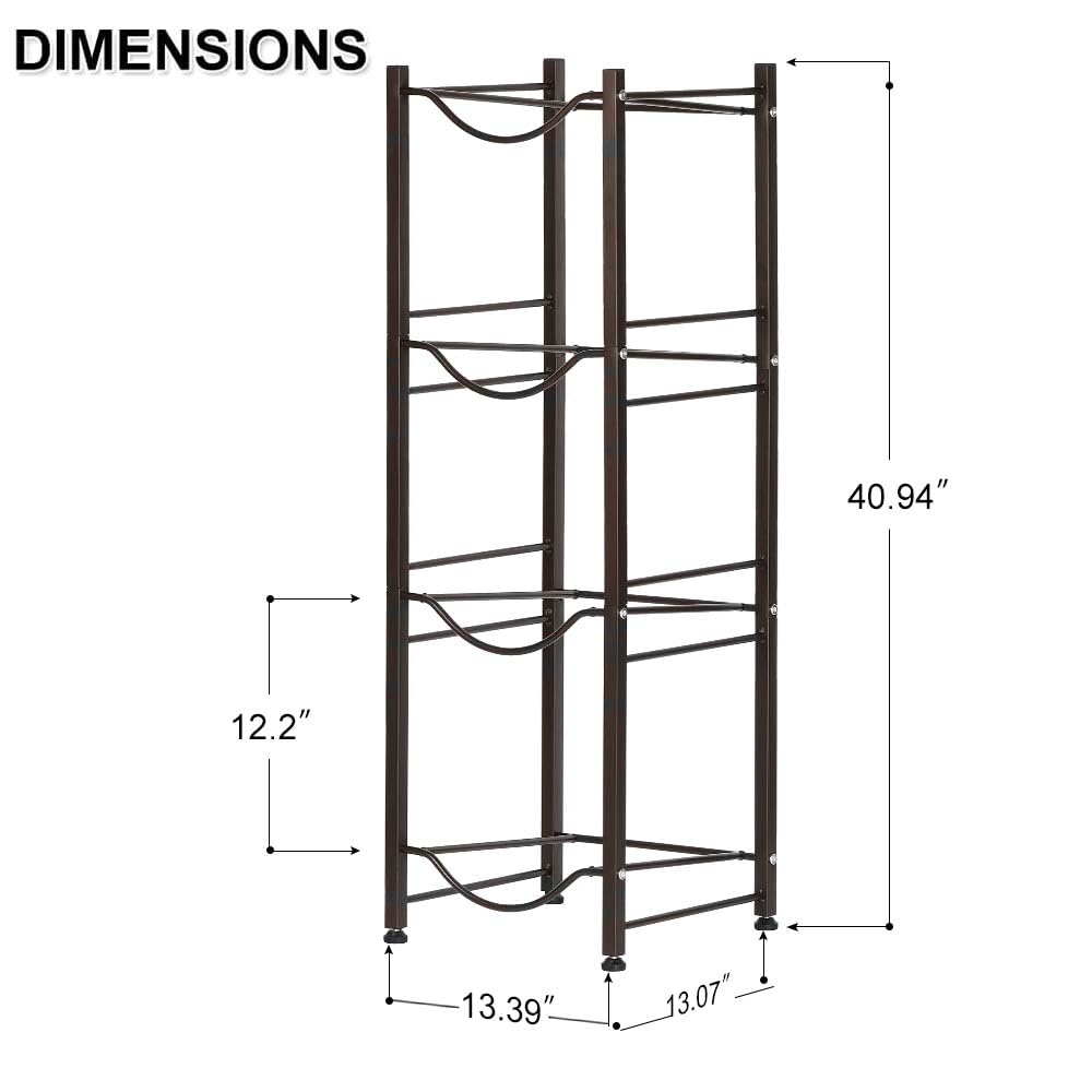 5 Gallon Water Jug Holder Water Bottle Storage Rack  4 tier water cooler jug rack  5 gallon water jug stand  5 Gallon Water Bottle Holder(4 Tier  Dark Brown)