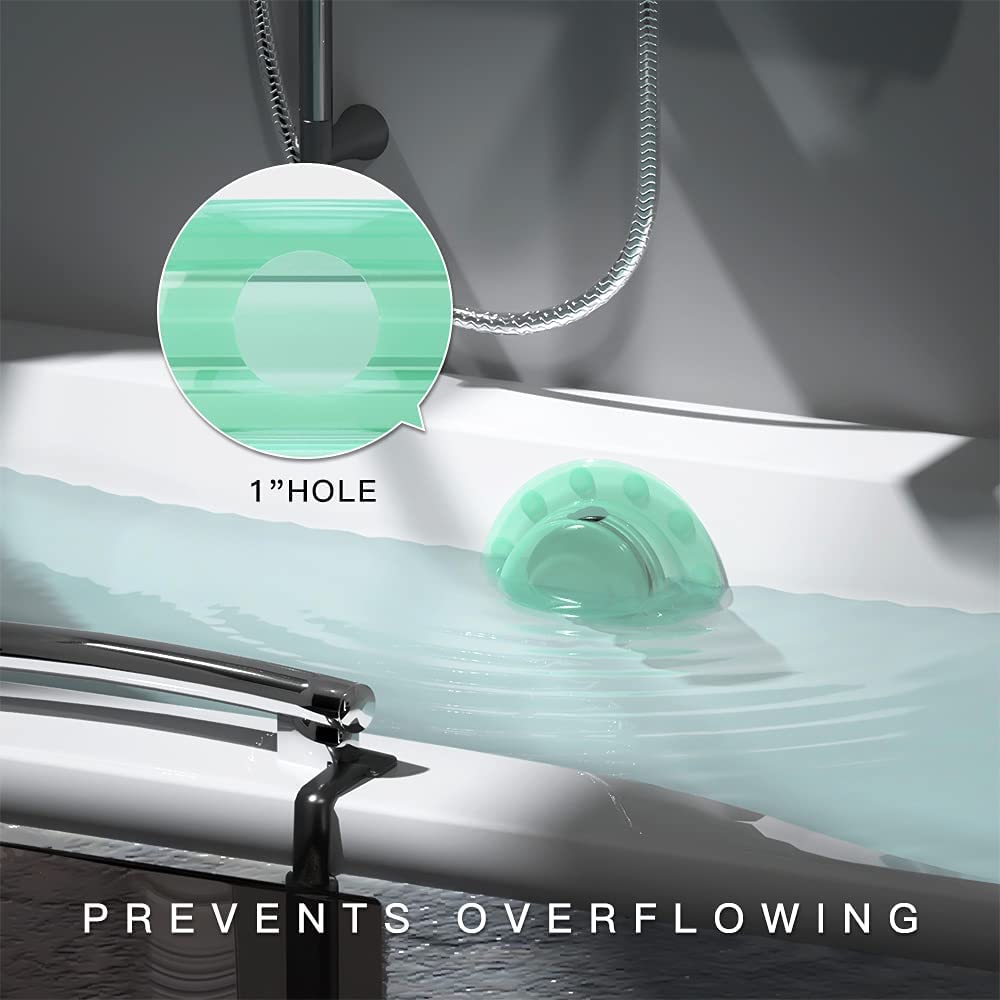 Musmu Bathtub Overflow Drain Cover,Foldable Tub Stopper With Deeper Bath