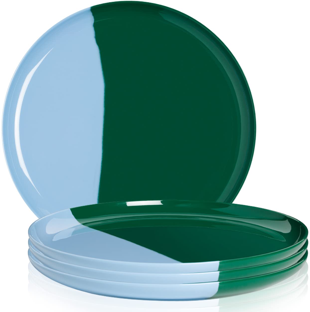Thomas Fuchs Creative 1/2 & 1/2 Melamine Side Plates Set Of 4, Chip And Break-Resistant, Durable Salad Plates, Kid-Friendly Dess