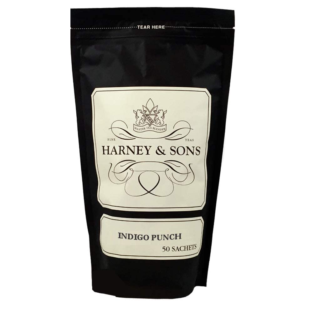 Harney & Sons Indigo Punch Tea  A Fruity Flavorful Blend, 50 Sachets