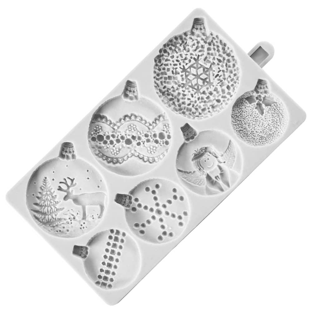 Zhuojie Christmas Baubles Snowball Silicone Mold Fondant Cake Decorating Mould Sugarcraft Chocolate Baking Tool For Cakes Gumpas