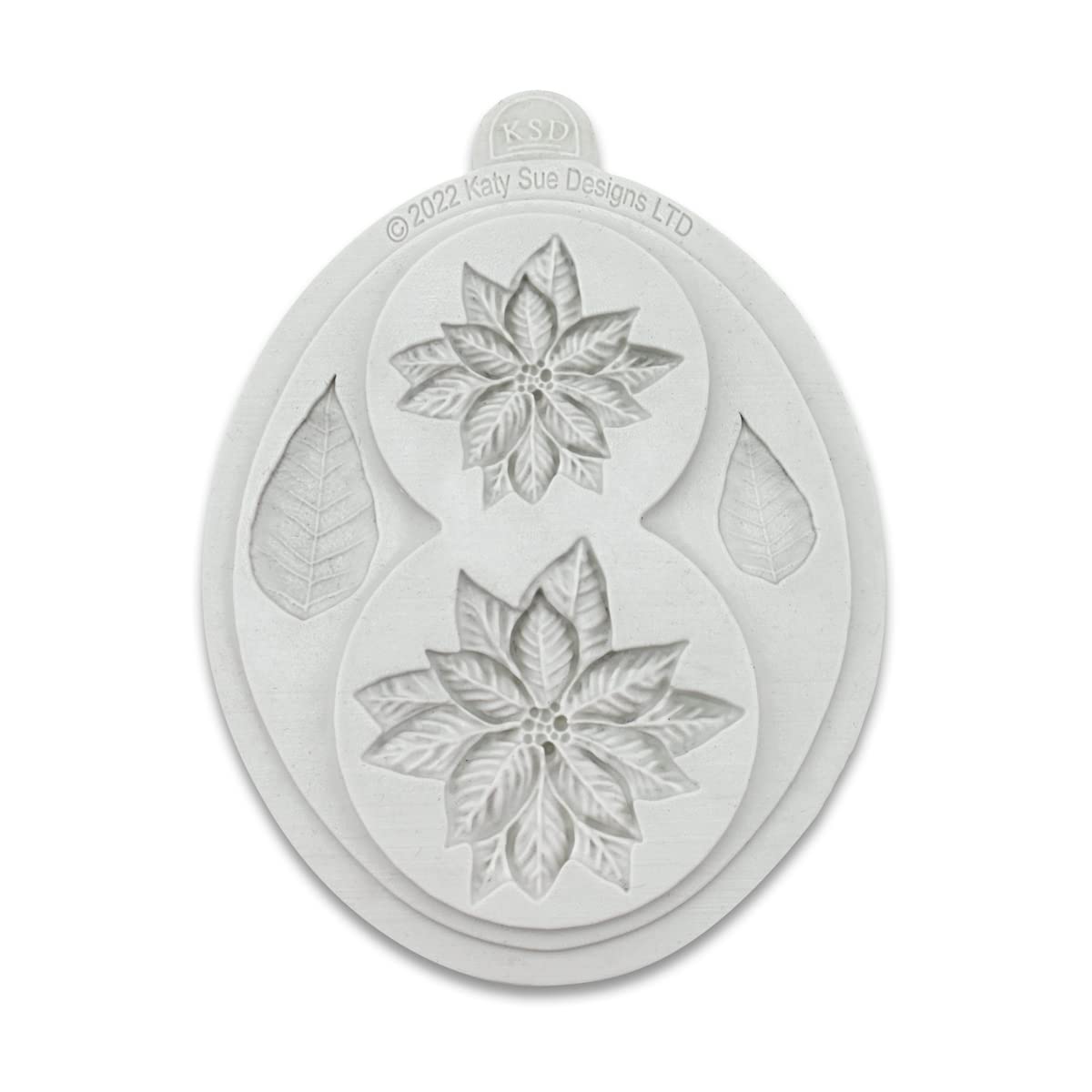 Katy Sue Poinsettia Duo Silicone Mold For Cake Decorating & Crafts - Large Poinsettia 2 X 1.9 Inch, Small Poinsettia 1.6 X 1.5 I