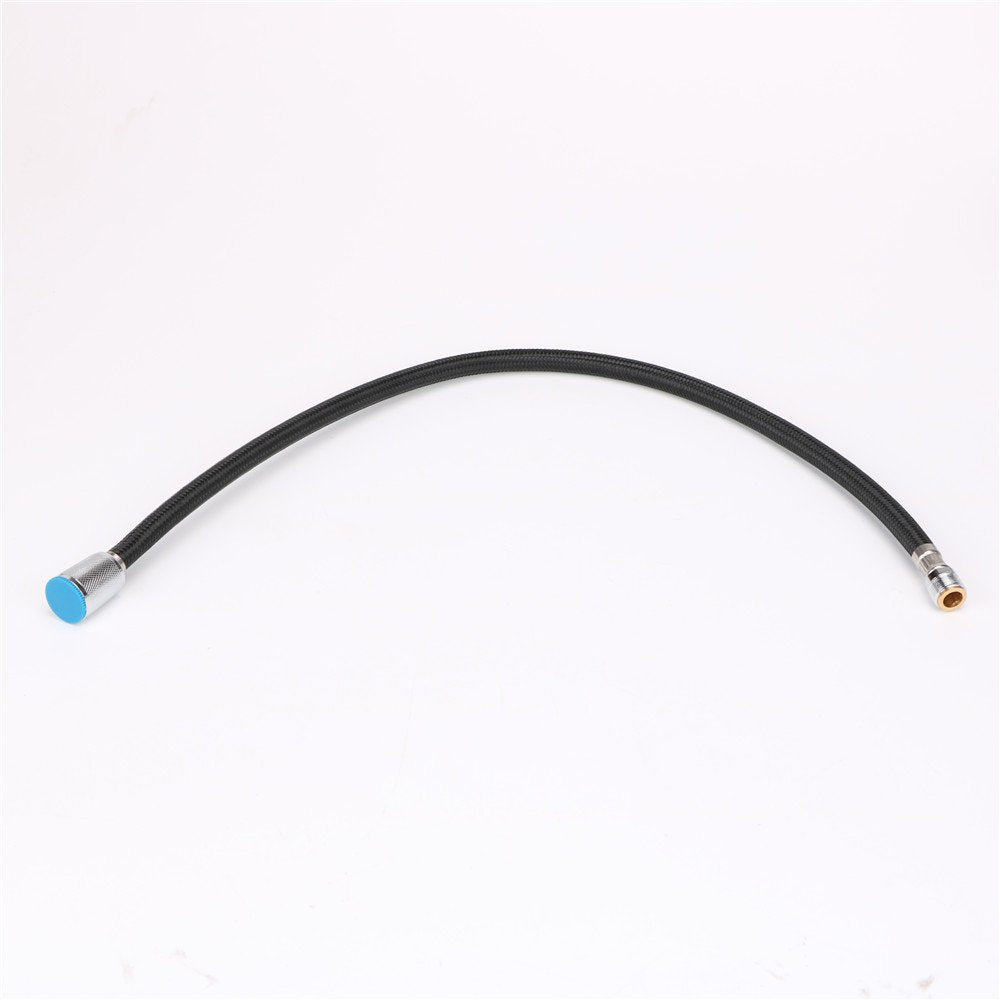 Weirun Commercial Style 23.2-Inch Spring Pull Down Kitchen Sink Faucet Replacement Part Black Braided Hose With Chrome Connector