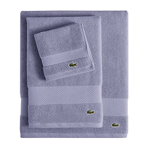 Lacoste Heritage Supima Cotton Hand Towel, Light Denim, 16'' X 30''