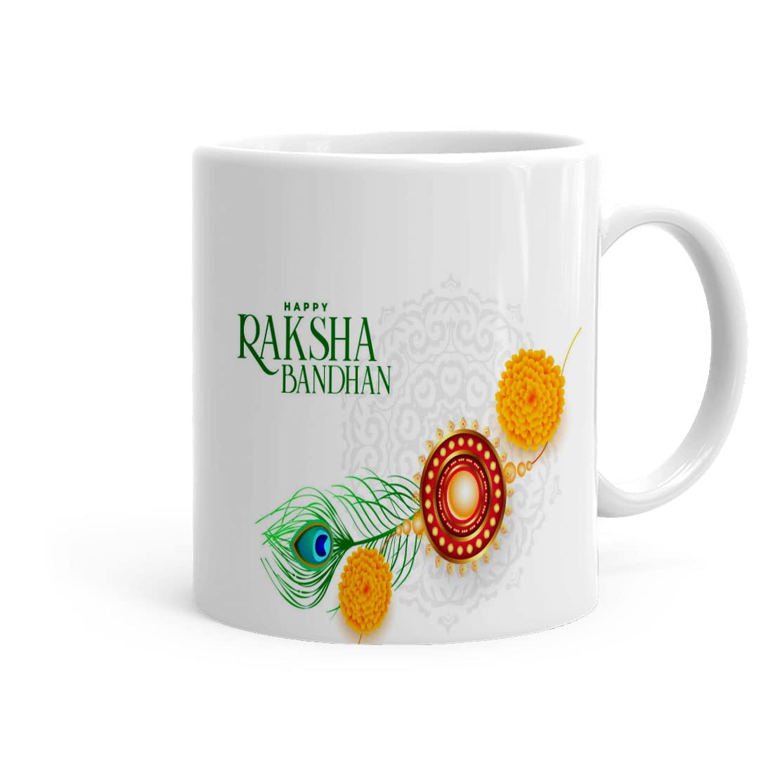 Kesri Gifts Gift for Happy Raksha Bandhan for Brother and Sister Rakhi Mug, Rakshabandhan Mug,Ceramic Coffee Mug 330ml(KGPR22-15